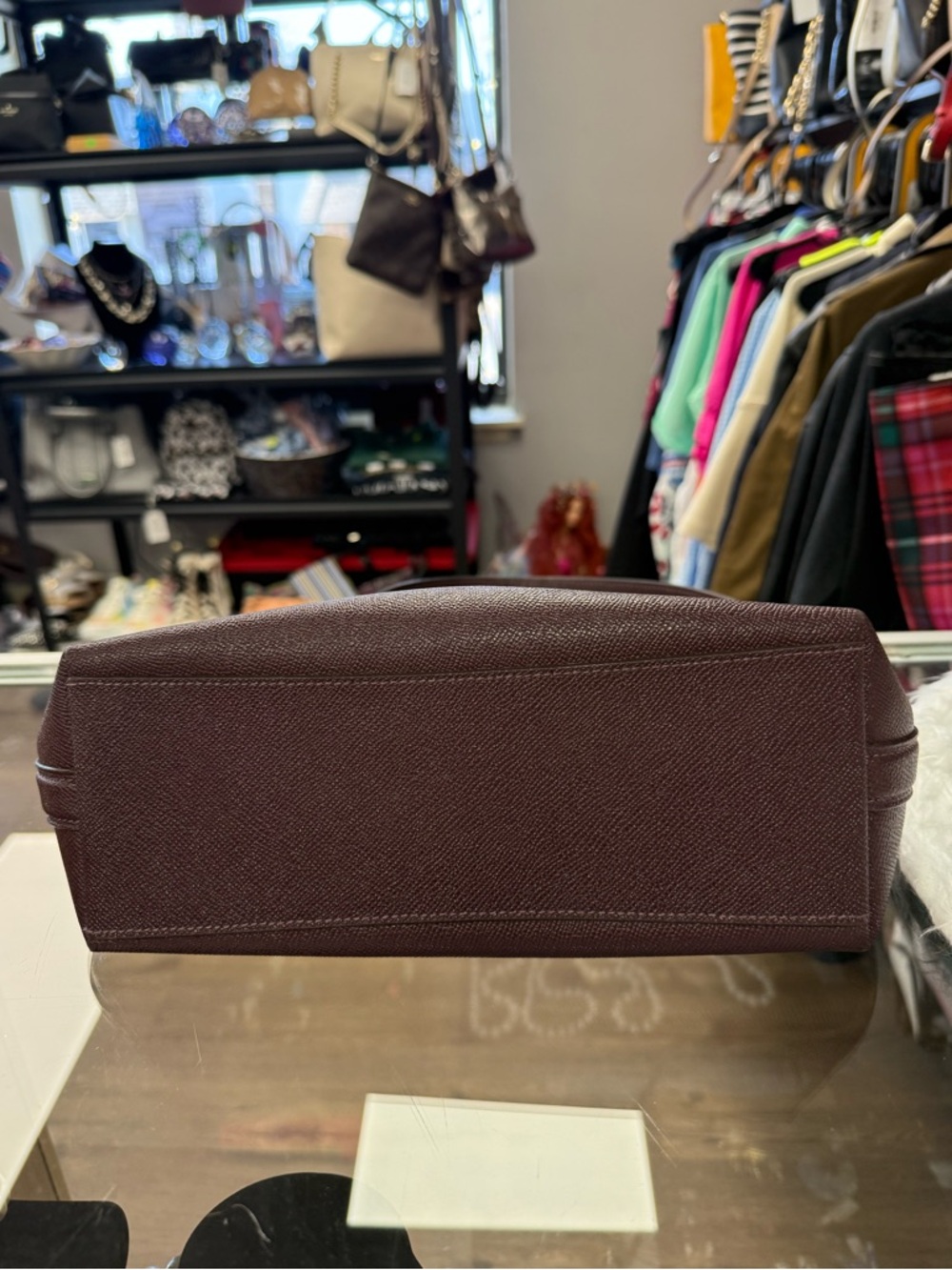 Coach Burgundy Shoulder Bag with Gold Hardware - Picture 8 of 10